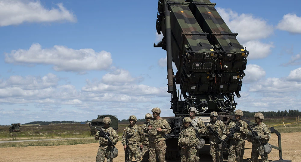 Members of US 10th Army Air and Missile Defense Command stands next to a Patriot surface-to-air missile battery during the NATO multinational ground based air defence units exercise Tobruq Legacy 2017 at the Siauliai airbase. (File)