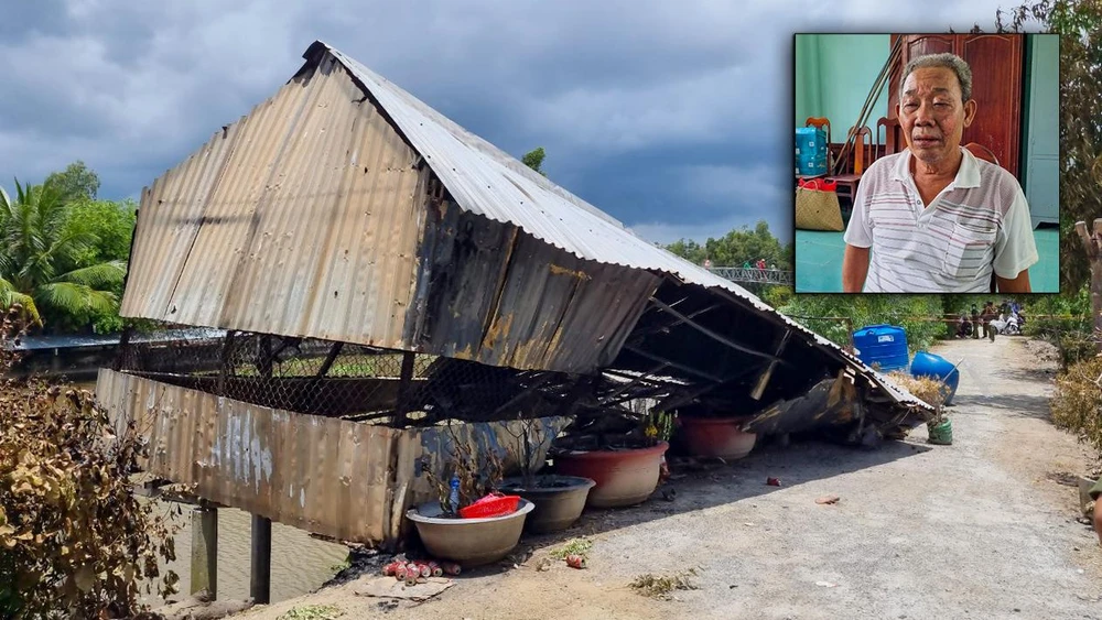 Hiện trường vụ án (ảnh lớn) và bị can Nguyễn Văn Nguyên. Ảnh: VĂN VŨ