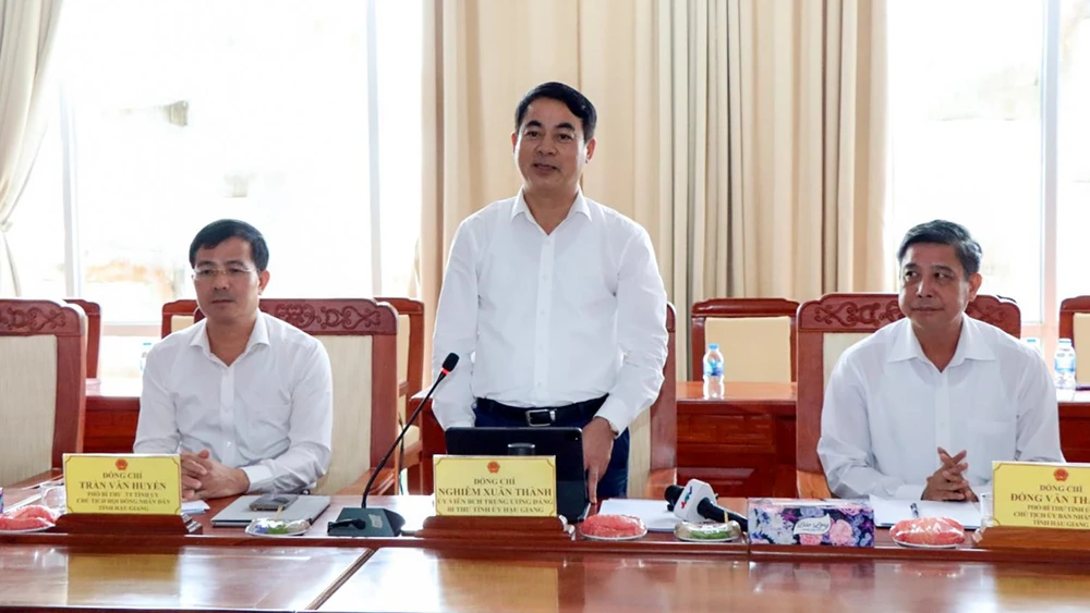Ông Nghiêm Xuân Thành, Bí thư Tỉnh ủy Hậu Giang cam kết sẽ chủ động phối hợp với các cơ quan báo chí, cung cấp thông tin mang tính định hướng. Ảnh: PD Ông Nghiêm Xuân Thành, Bí thư Tỉnh ủy Hậu Giang cam kết sẽ chủ động phối hợp với các cơ quan báo chí, cung cấp thông tin mang tính định hướng. Ảnh: PD