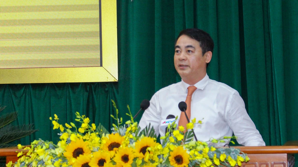 Ông Nghiêm Xuân Thành, Bí thư Tỉnh ủy Hậu Giang phát biểu tại buổi gặp mặt đầu xuân Quý Mão 2023. Ảnh: TRƯỜNG SƠN Ông Nghiêm Xuân Thành, Bí thư Tỉnh ủy Hậu Giang phát biểu tại buổi gặp mặt đầu xuân Quý Mão 2023. Ảnh: TRƯỜNG SƠN