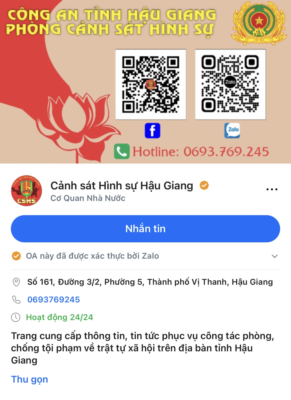 Qua trang thông tin chính thức của Phòng Cảnh sát Hình sự, Công an tỉnh nhận được tố giác của em Q bị người khác dùng ảnh khỏa thân tống tiền.