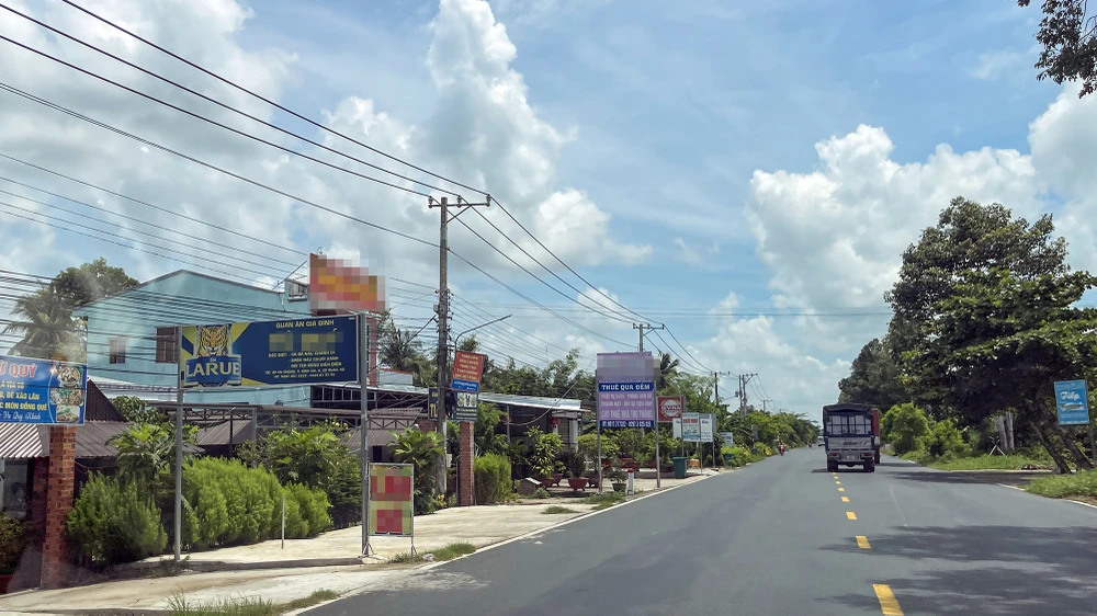 Nhà nghỉ KN (xã Định An, huyện Gò Quao, Kiên Giang), nơi vợ ông Thêm phát hiện ông và bà D đang ở cùng một phòng. Ảnh: CHÂU ANH