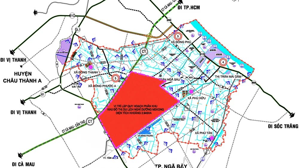 Tỉnh Hậu Giang giao nhiệm vụ đồ án Quy hoạch khu đô thị du lịch nghỉ dưỡng Mekong