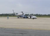 Trực thăng vào Hướng Hóa đưa 2 người bị thương đi cấp cứu