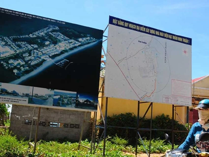 Bản đồ quy hoạch khu vực triển khai xây dựng dự án Nhà máy điện hạt nhân Ninh Thuận 1. Ảnh: INTERNET