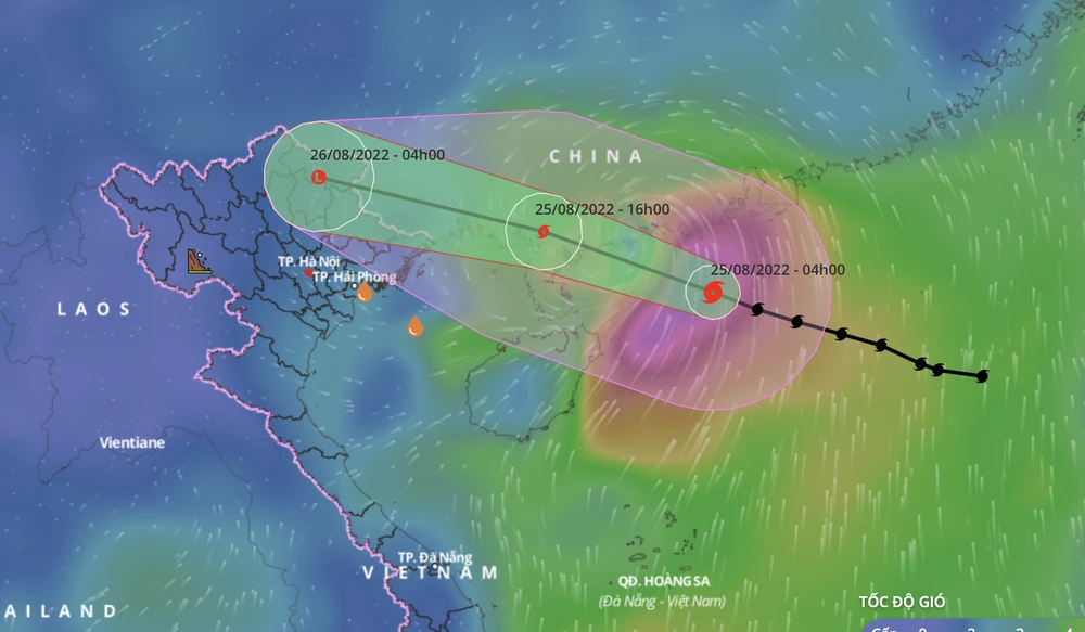 Dự báo hướng đi của bão số 3. Ảnh: VNDMS