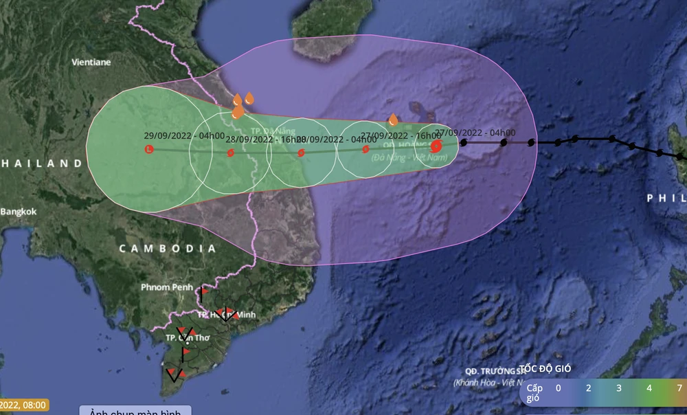 Bão Noru đang mạnh lên sát cấp siêu bão. Ảnh: VNDMS