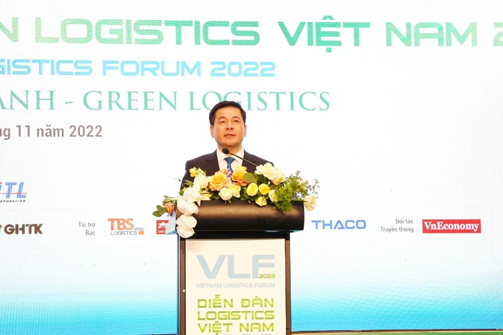 Bộ trưởng Bộ Công Thương Nguyễn Hồng Diên phát biểu khai mạc Diễn đàn logistics Việt Nam 2022.