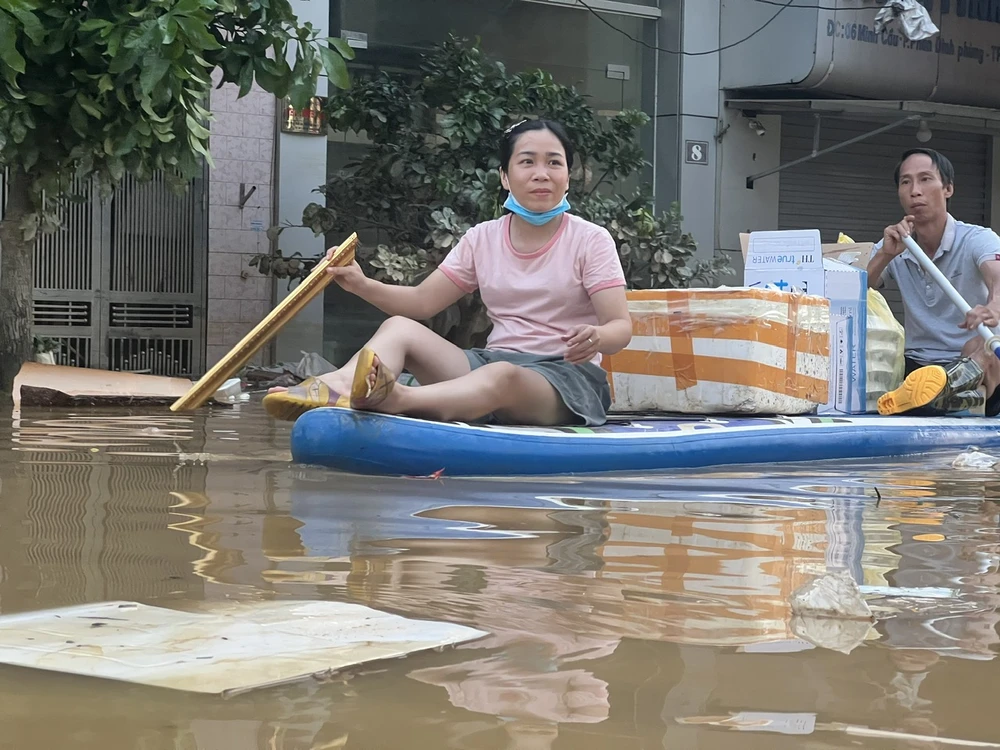 Ngập lụt lịch sử ở TP. Thái Nguyên (cũ). Ảnh: V.LONG-T.THANH