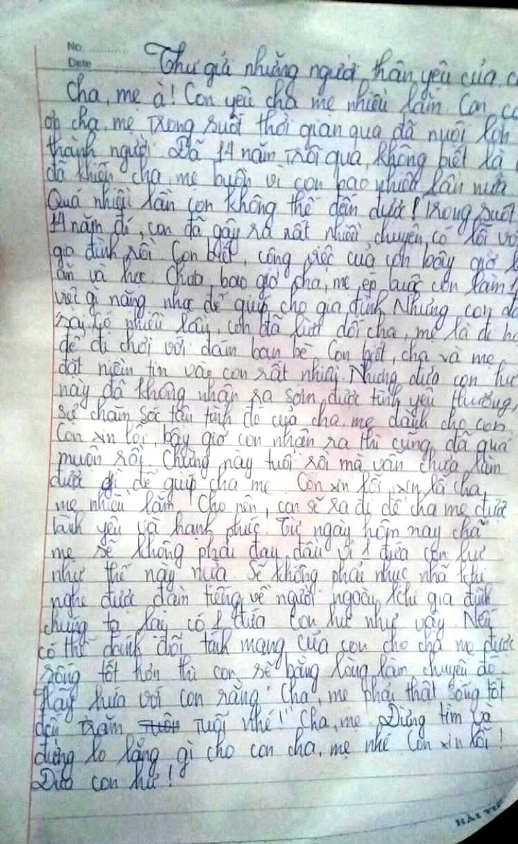 Quặn lòng đọc thư tuyệt mệnh của nữ sinh và bạn tự tử ảnh 1