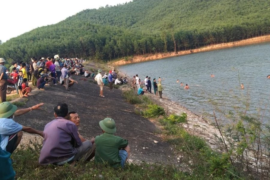 Khu vực đập Khe Giang các em học sinh đuối nước.