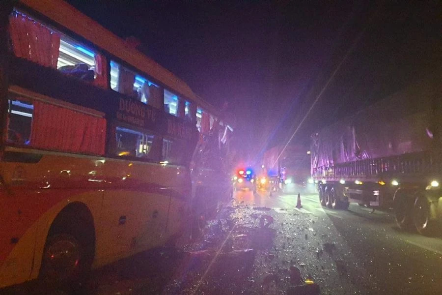 Hiện trường vụ tai nạn. Ảnh: CTV