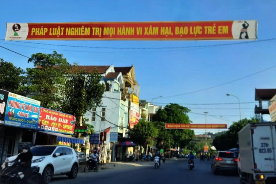 Thị trấn Tân Kỳ (huyện Tân Kỳ, Nghệ An). Ảnh: ĐẮC LAM