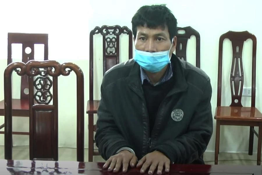 Lê Văn Bốn khi bị bắt giữ. Ảnh: CA