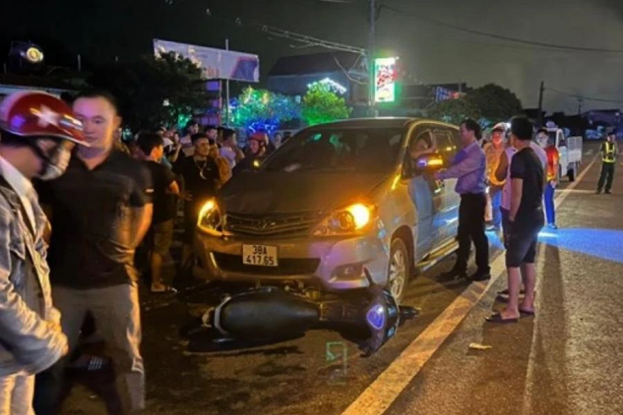 Hiện trường vụ tai nạn. Ảnh: CA.