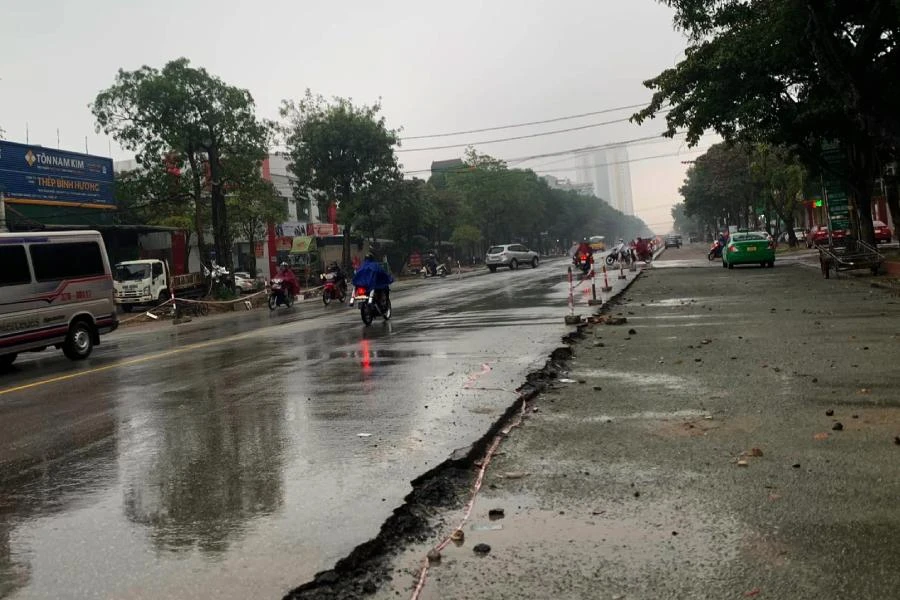 Đoạn đường xảy ra vụ tai nạn làm chị HTL tử vong.