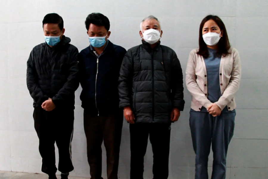 Bốn bị can Hòa, Nhâm, Khang, Sơn. Ảnh: CA.