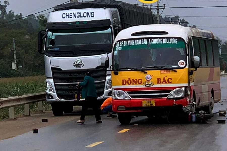 Hiện trường vụ tai nạn.