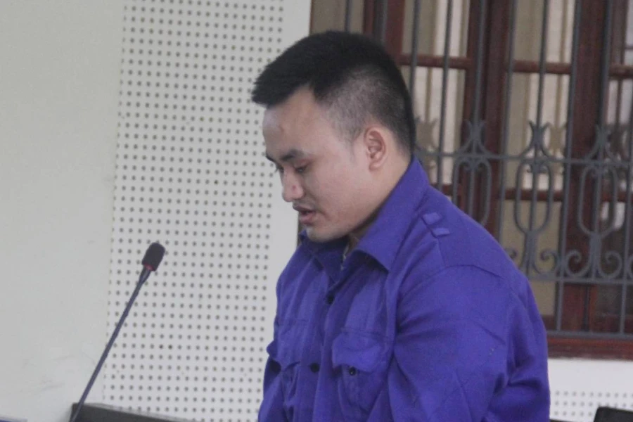 Bị cáo Lê Văn Hùng tại phiên tòa sơ thẩm.