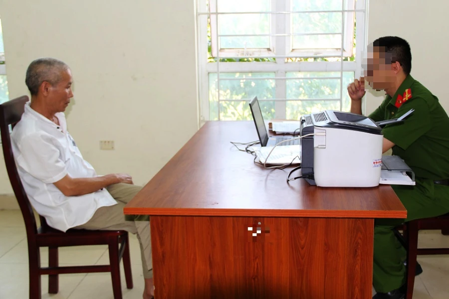 Thái Thanh Minh tại Cơ quan CSĐT Công an Nghệ An. Ảnh: CA