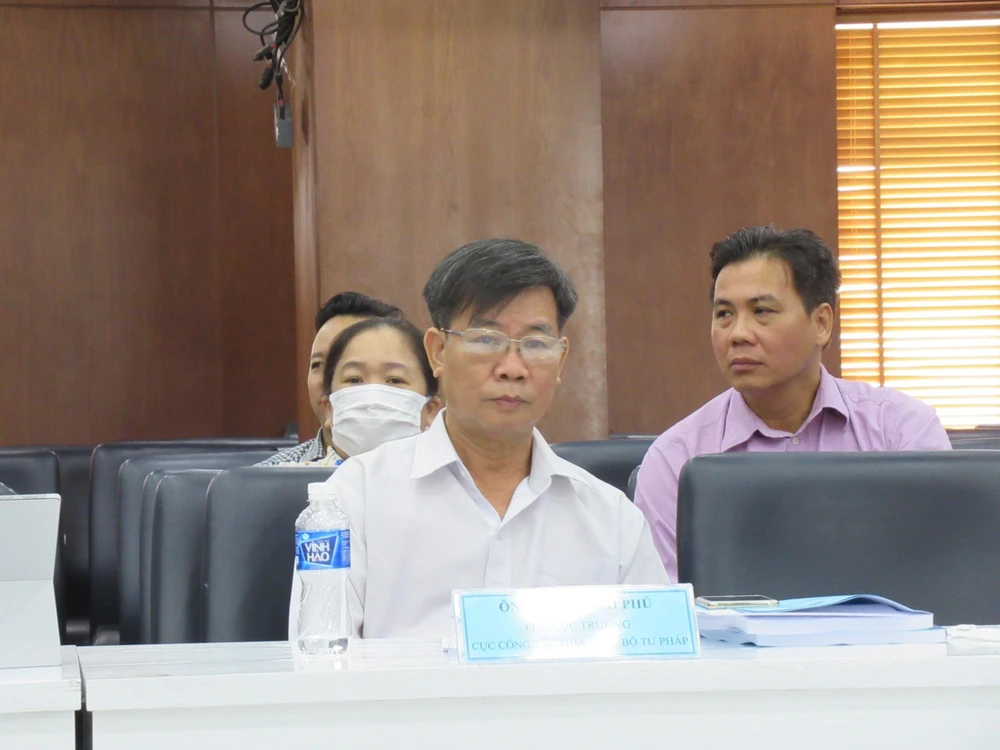 Ông Trần Hoài Phú (Phó Cục trưởng Cục Công tác phía Nam) tại hội thảo. Ảnh: YC