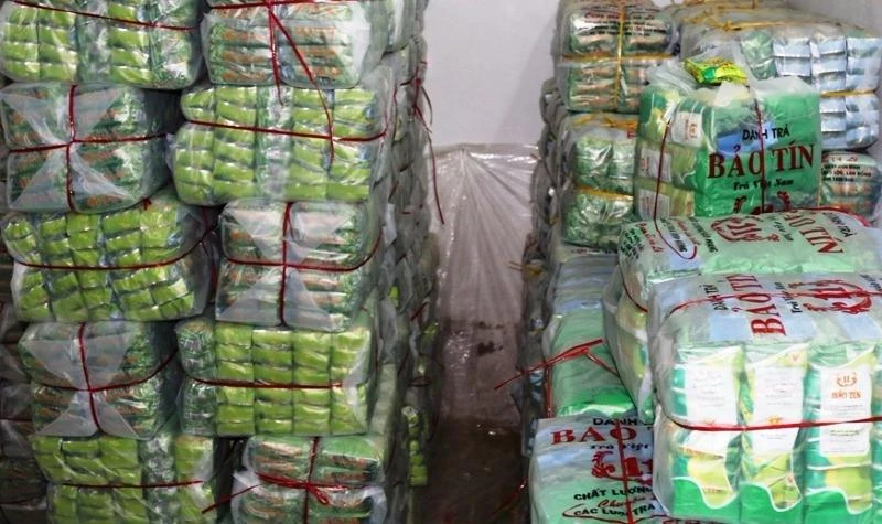 Trà giả nhãn hiệu cơ sở có uy tín bị công an thu giữ 