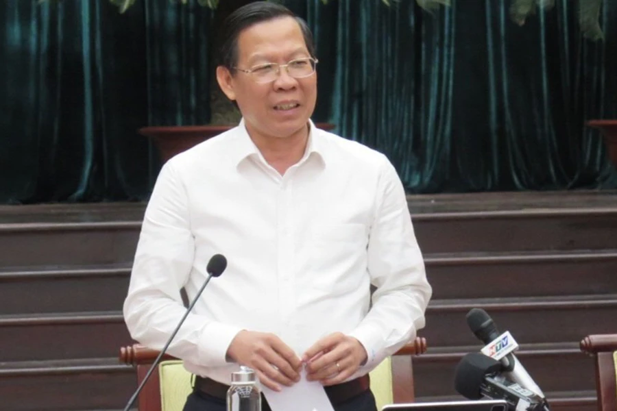 Chủ tịch UBND TP.HCM Phan Văn Mãi phát biểu tại chương trình. Ảnh: PA