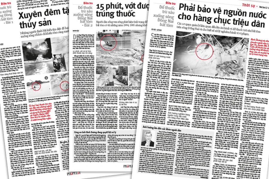 Đổ thuốc trừ sâu xuống sông bắt tôm