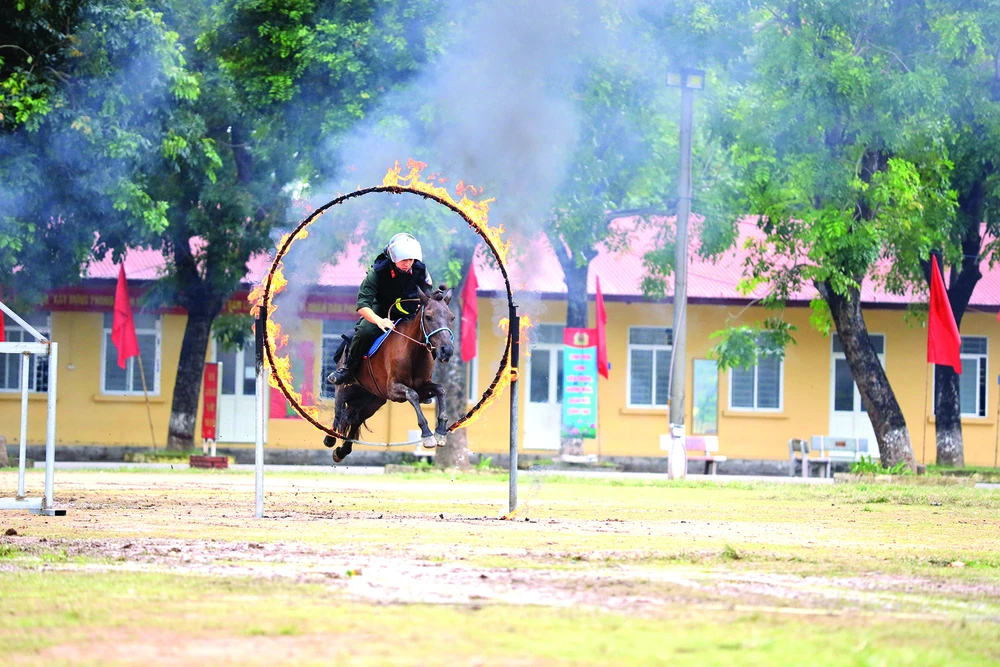 Những bài huấn luyện gắt gao của lực lượng. Ảnh: VIẾT THỊNH