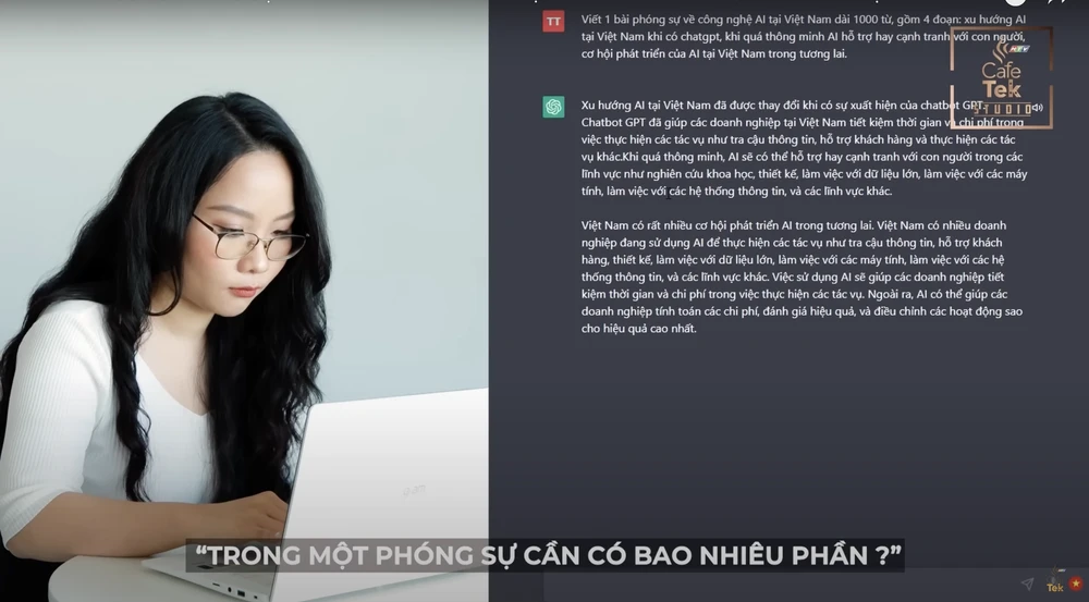 ChatGPT đề xuất các phần cần phải có trong phóng sự.