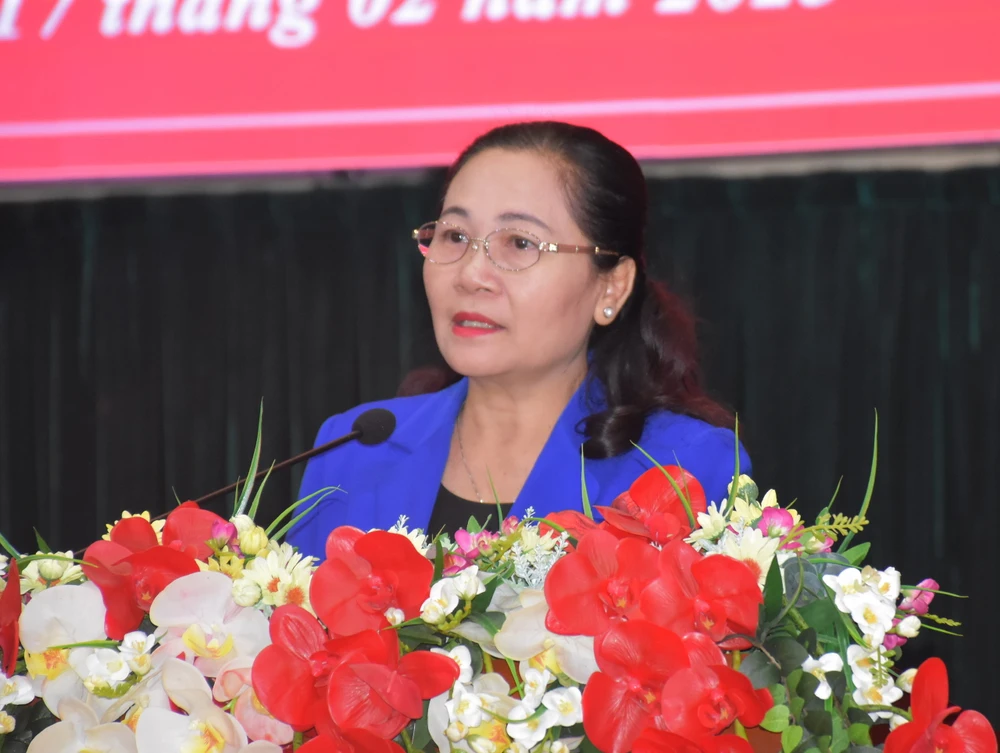 Phó Bí thư Thành ủy, Chủ tịch HĐND TP.HCM Nguyễn Thị Lệ phát biểu chỉ đạo tại hội nghị. Ảnh: S.H
