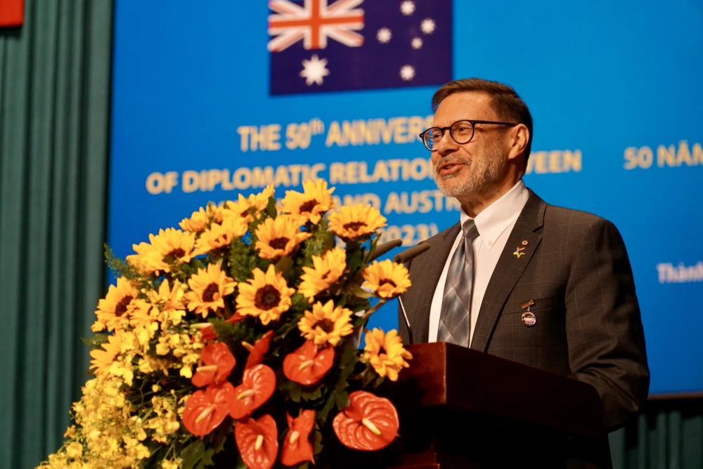 Đại sứ Úc tại Việt Nam Andrew Goledzinowski kỳ vọng TP.HCM sẽ tiếp tục giữ vai trò nòng cốt trong mối quan hệ ngoại giao giữa Việt Nam - Úc. Ảnh: BẢO PHƯƠNG