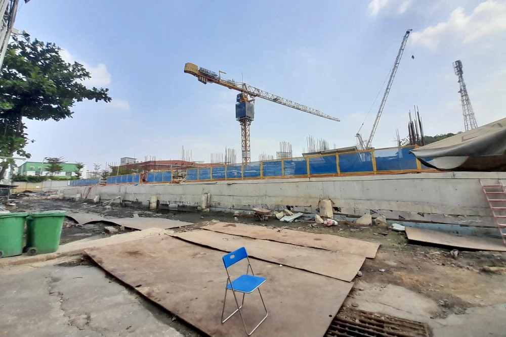 Hiện dự án đã hoàn thành phần móng, hầm và tầng 1. Ảnh: BẢO PHƯƠNG