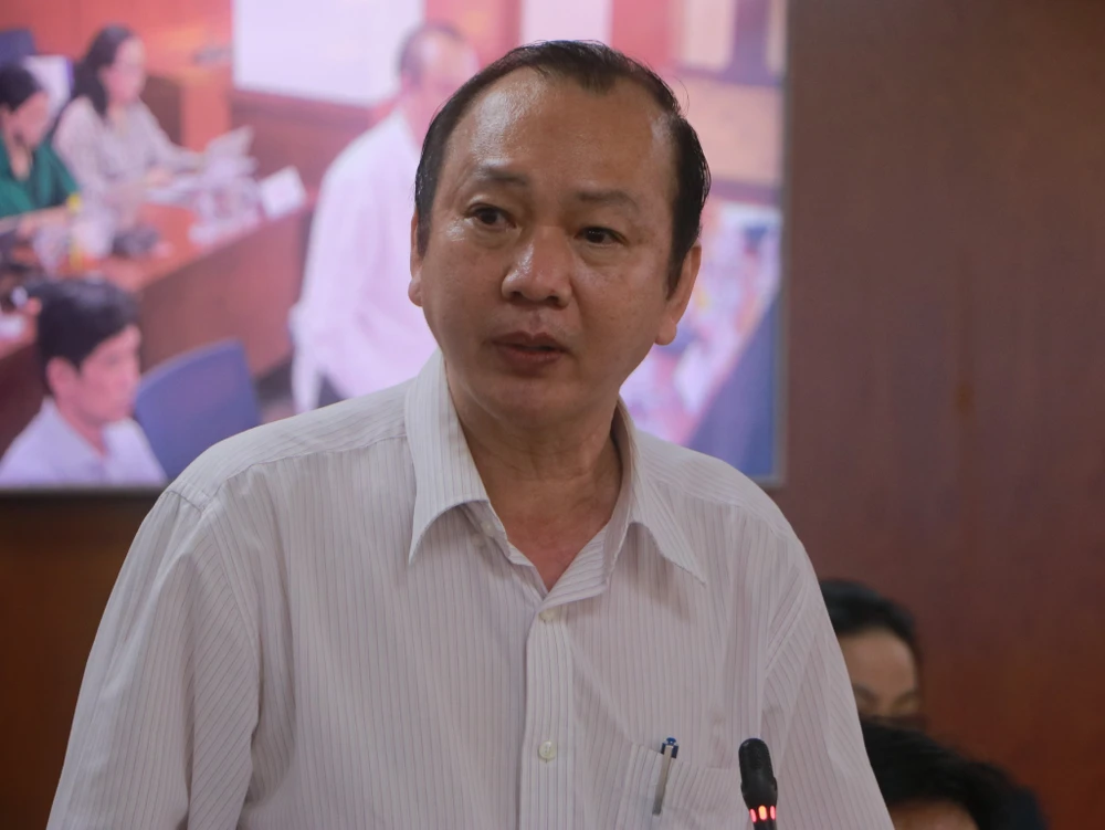 Đại diện Sở Văn hóa Thể thao TP.HCM thông tin về các hoạt động trong dịp lễ 30-4 và 1-5, đồng thời kỷ niệm 80 năm ra đời “Đề cương về Văn hóa Việt Nam” (1943 - 2023). Ảnh: B.P