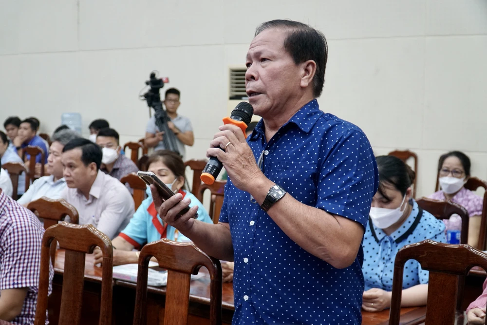 Cử tri Võ Văn Diệp kiến nghị có cơ chế, chính sách đặc thù cho TP.HCM. Ảnh: BP Cử tri Võ Văn Diệp kiến nghị có cơ chế, chính sách đặc thù cho TP.HCM. Ảnh: BP