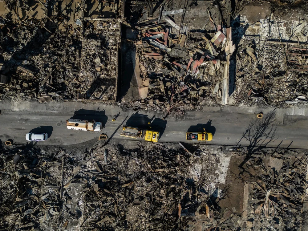 Hậu quả cháy rừng ở thị trấn Lahaina, đảo Maui, bang Hawaii (Mỹ). Ảnh: THE NEW YORK TIMES Hậu quả cháy rừng ở thị trấn Lahaina, đảo Maui, bang Hawaii (Mỹ). Ảnh: THE NEW YORK TIMES