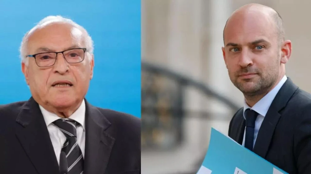 Ngoại trưởng Algeria Ahmad Attaf (trái) and Ngoại trưởng Pháp Jean-Noël Barrot (phải).jpg