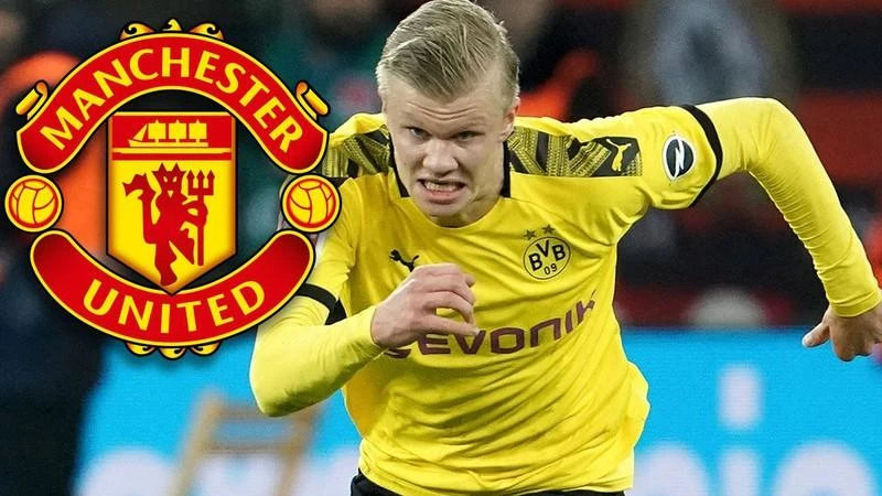 Manchester United ngắm nghía rất kỹ Haaland nhưng chân sút người Na Uy không muốn về sân Old Trafford. Ảnh: CGI.