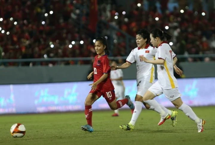 Chủ sân Cẩm Phả có một trận đấu nhàn nhã và sẵn sàng cho trận bán kết SEA Games 31. Ảnh: ANH PHƯƠNG.