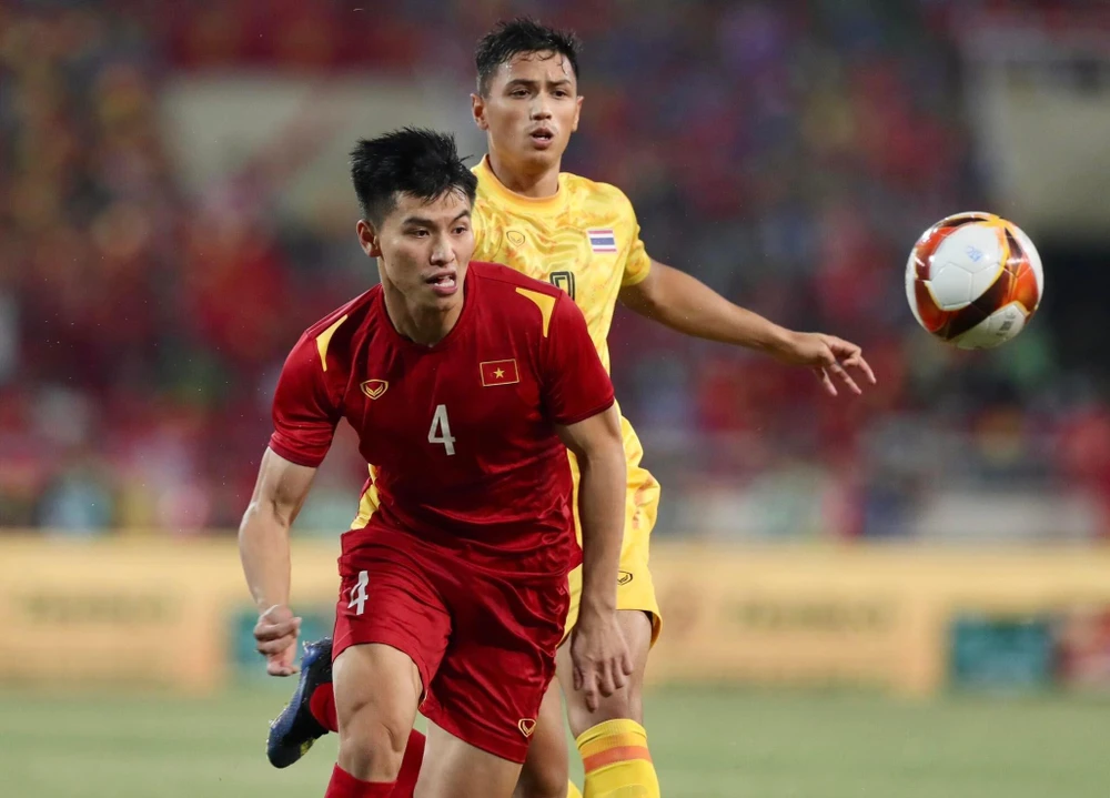 Trung vệ Thanh Bình chơi ổn định trong màu áo U-23 Việt Nam và góp công lớn giúp đội nhà không bị thủng lưới sau 6 trận đấu ở SEA Games 31. Ảnh: ANH DUY.