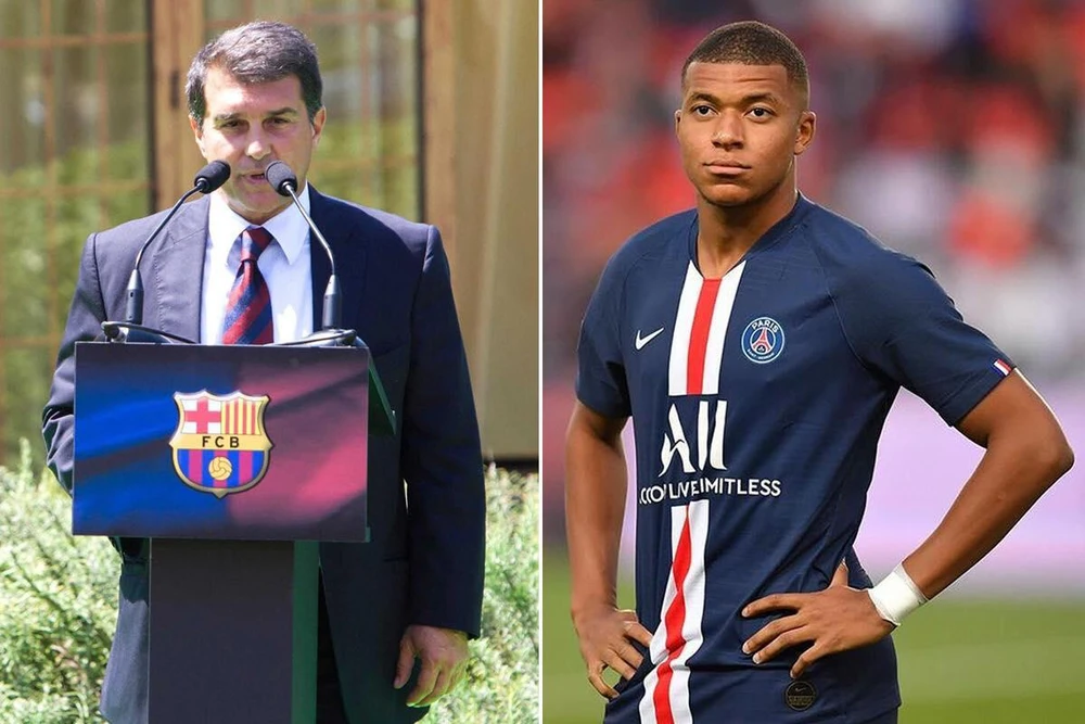 Chủ tịch Barca cho rằng Mbappe "lật kèo" Real Madrid vì tiền là đáng xấu hổ. Ảnh: CGI.