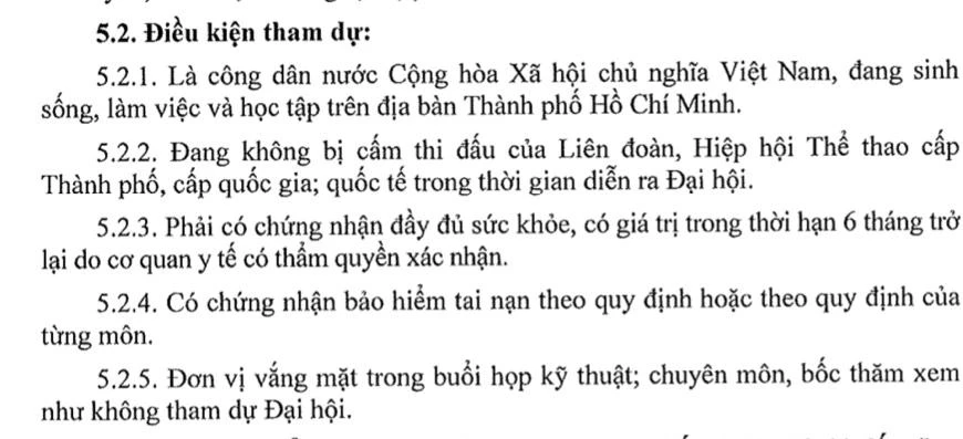 Đội bóng Quận 5 sử dụng cầu thủ không bảo đảm điều kiện tham dự.