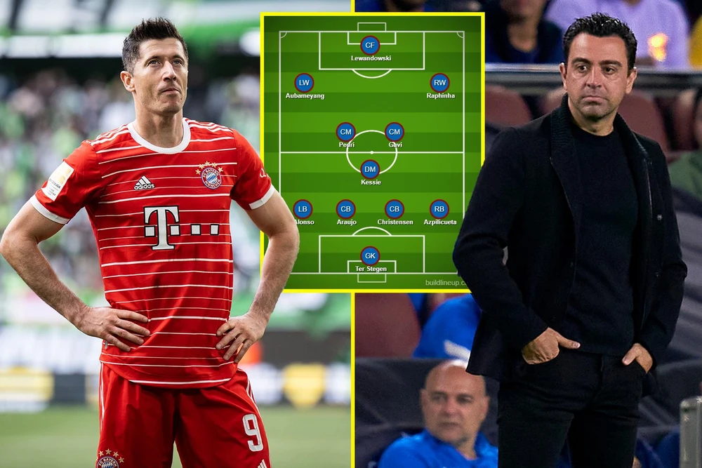 HLV Xavi rất muốn có Lewandowski trong đội hình nhưng Barca đang gặp khó khăn về tài chính. Ảnh: CGI.