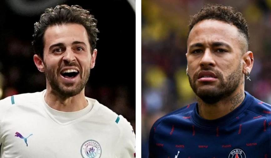 PSG muốn đẩy Neymar đi và lấy về Bernando Silva nhưng phía Man City lắc đầu. Ảnh: CGI.