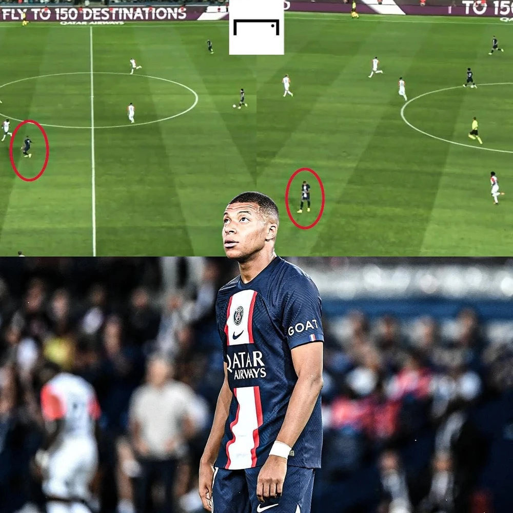 Cổ động viên PSG không hài lòng với hành động và thái độ của Mbappe khi không được chuyền bóng. Ảnh: CGI.