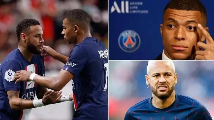 Mbappe và Neymar mâu thuẫn khi giành đá phạt đền cho PSG. Ảnh: CGI.