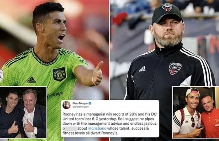 Bình luận viên Morgan phán xét Rooney đang ghen tị với Ronaldo. Ảnh: CGI.