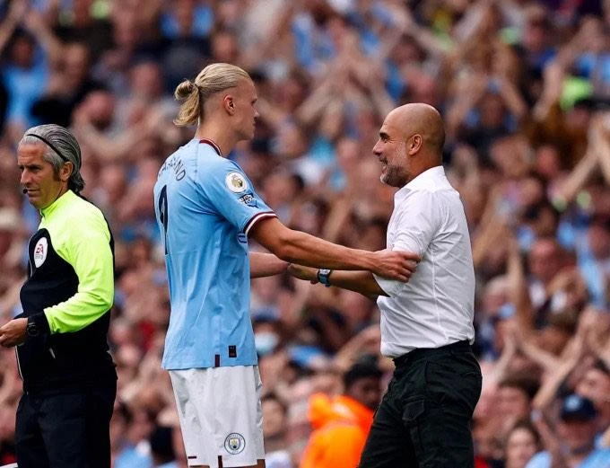 HLV Pep Guardiola hạnh phúc khi có chân sút người Na Uy. Ảnh: CGI.