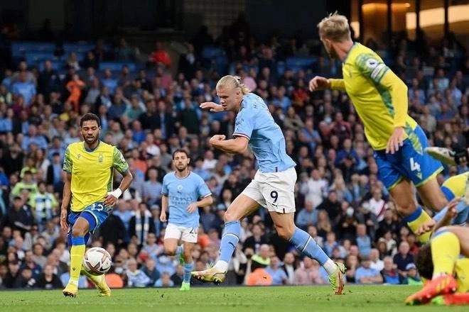 Premier League chưa từng có chân sút nào toàn diện như Haaland. Ảnh: CGI.