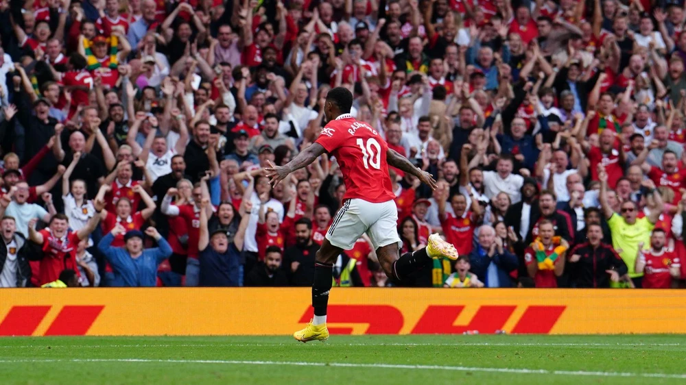 Rashford lập cú đúp và một kiến tạo cho Antony ghi bàn trong trận đại thắng đội đầu bảng Arsenal 3-1. Ảnh: CGI.